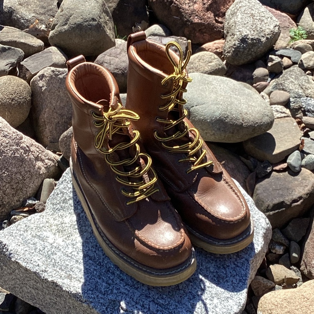 🥾 Sears LEATHER WORK BOOT Diehard Size 8 D Soft Toe NWOT